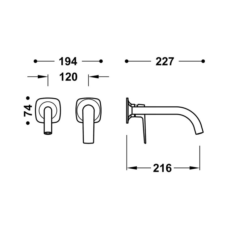 Iebūvējamā izlietnes maisītāja TRES LOFT dekoratīvā daļa 21.6 cm, melna bronza 22230002KMB