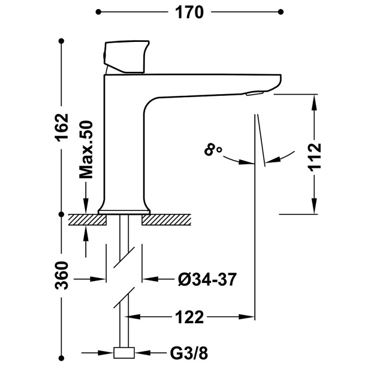 Izlietnes maisītājs LOFT TRES, melna bronza 22210402KMB