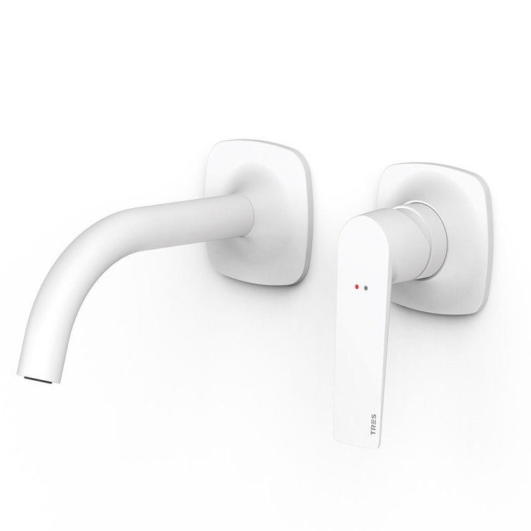 Iebūvējamā izlietnes maisītāja TRES LOFT dekoratīvā daļa 15.6 cm, balta matēta 22230001BM