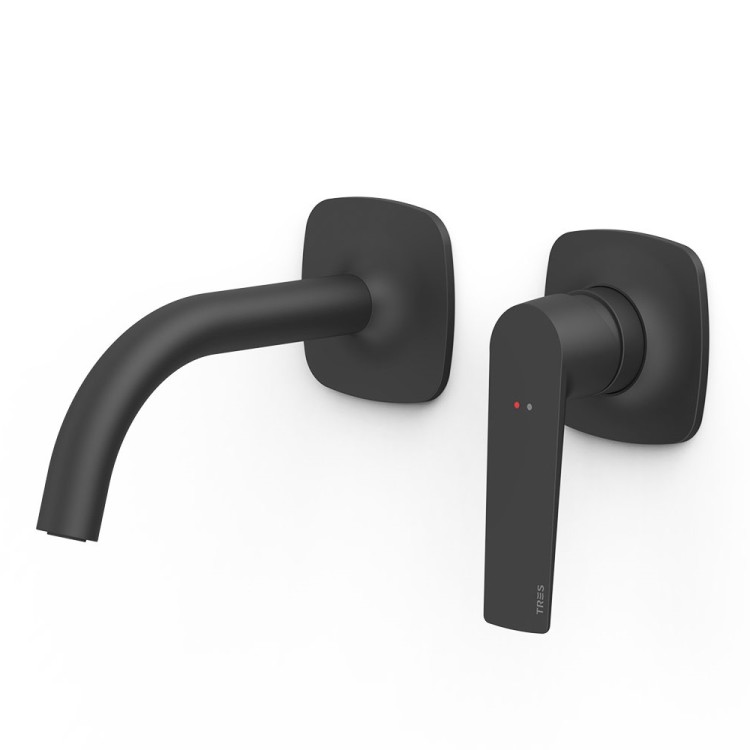 Iebūvējamā izlietnes maisītāja TRES LOFT dekoratīvā daļa 15.6 cm, melna matēta 22230001NM