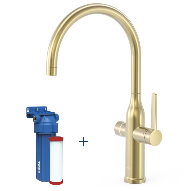 Virtuves izlietnes maisītājs dzeramajam ūdenim TRES Kitchen Dual, volcanic 23045301CA