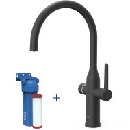 Virtuves izlietnes maisītājs dzeramajam ūdenim TRES Kitchen Dual, melns natēts 23045301NM