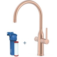 Virtuves izlietnes maisītājs dzeramajam ūdenim TRES Kitchen Dual, 24K matēts rozā zelts 23045301OPM