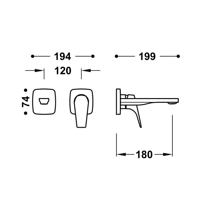 Iebūvējamā izlietnes maisītāja TRES Canigo dekoratīvā daļa 18cm, hroms 21730023