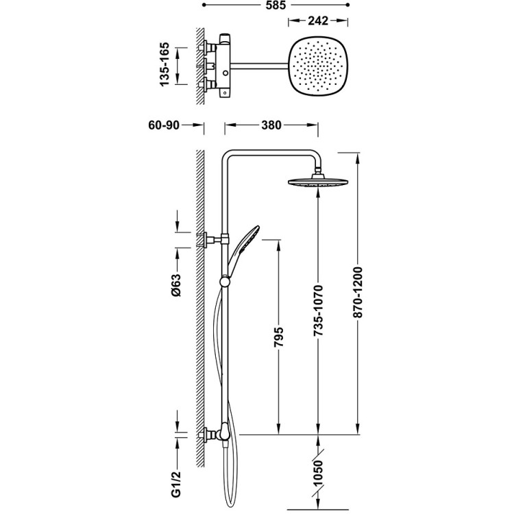 Dušas sistēma CANIGO-TRES, hroms 21819701