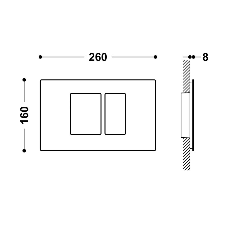 Noskalošanas taustiņš Tres Dual, 24K matēts rozā zelts 25429801OPM