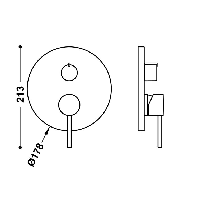 Vannas un dušas iebūvējamais maisītājs Study 3-ceļu, 26227310VO