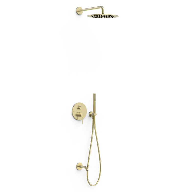 3-virzienu iebūvējamais vannas un dušas maisītājs TRES Study Rapid-Box, Golden Cava