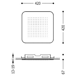 Dušas galva TRES Antilime 42x42 cm, 29951607
