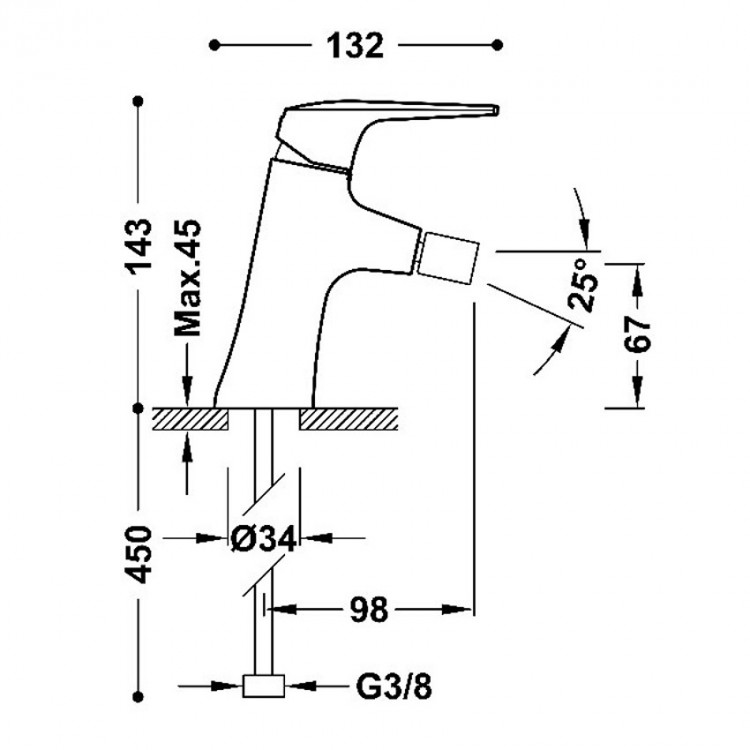 Bidē maisītājs TRES FUJI, volcanic 28112001VO