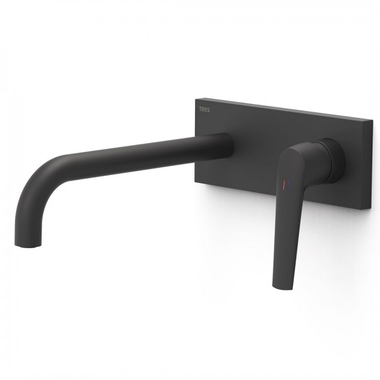 Iebūvējamā izlietnes maisītāja Tres FUJI dekoratīvā daļa 24 cm, melns