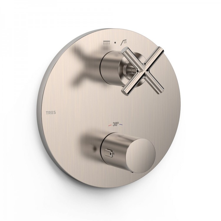 Vannas un dušas iebūvējamā termostata maisītāja dekoratīvā daļa TRES MONT BLANC, tērauds 28325001AC