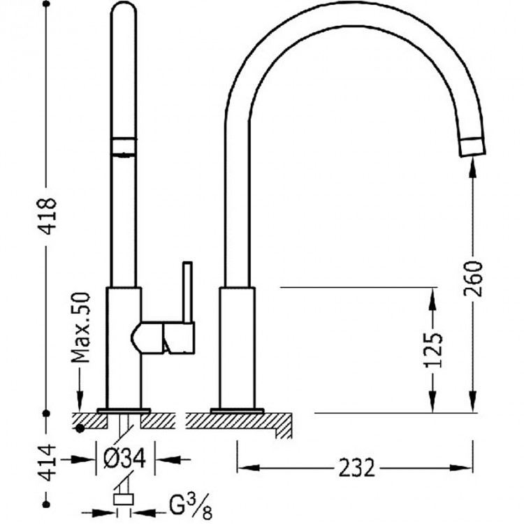 Virtuves izlietnes maisītājs MAX-TRES, balts 06254201OM