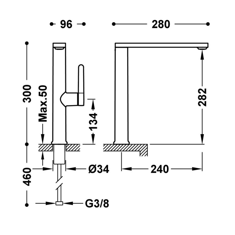 Virtuves izlietnes maisītājs TRES KITCHENS, golden cava 23044002CA