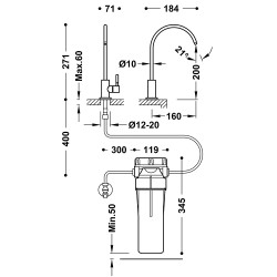Virtuves izlietnes krāns dzeramajam ūdenim TRES ar filtru, 23050402