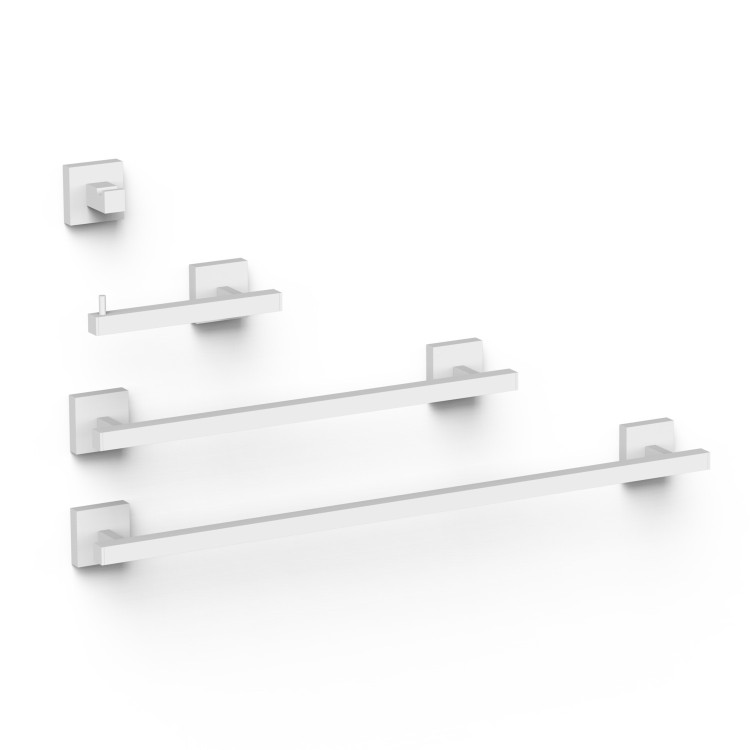 Aksesuāru komplekts TRES SQUARE, balts matēts 09598101BM