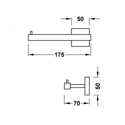 Tualetes papīra turētājs TRES Square, 10723606BM