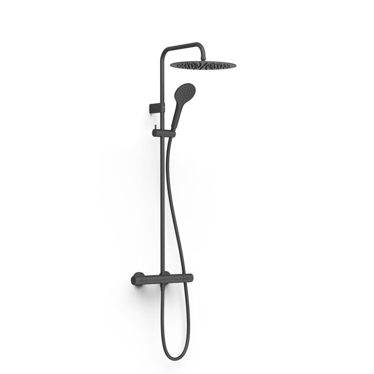 Termostata dušas sistēma TRES OVER-WALL ar stacionāro un rokas dušu, 19039314NM