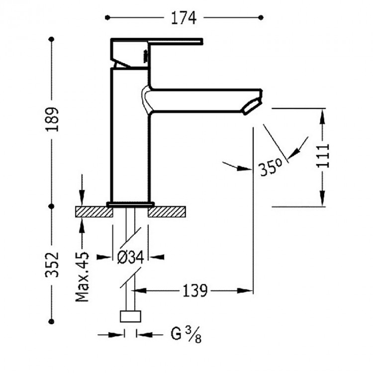 Izlietnes maisītājs paaugstināts LEX-TRES, hroms 181203
