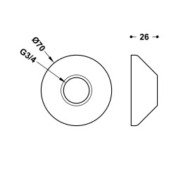 Dekoratīvā rozete TRES Ø 70 mm, 9134781