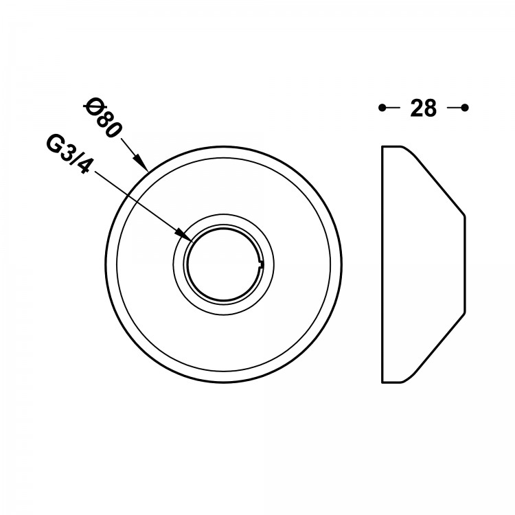 Dekoratīvā rozete TRES Ø 80 mm, 9134784