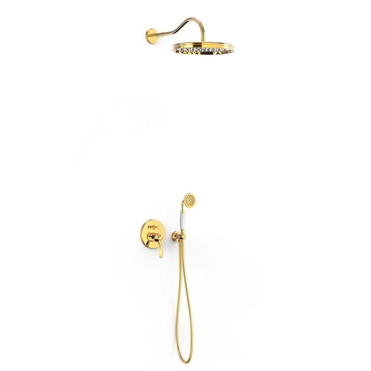 Vannas un dušas iebūvējamais maisītājs TRES CLASIC, 24K zelts 24218003OR