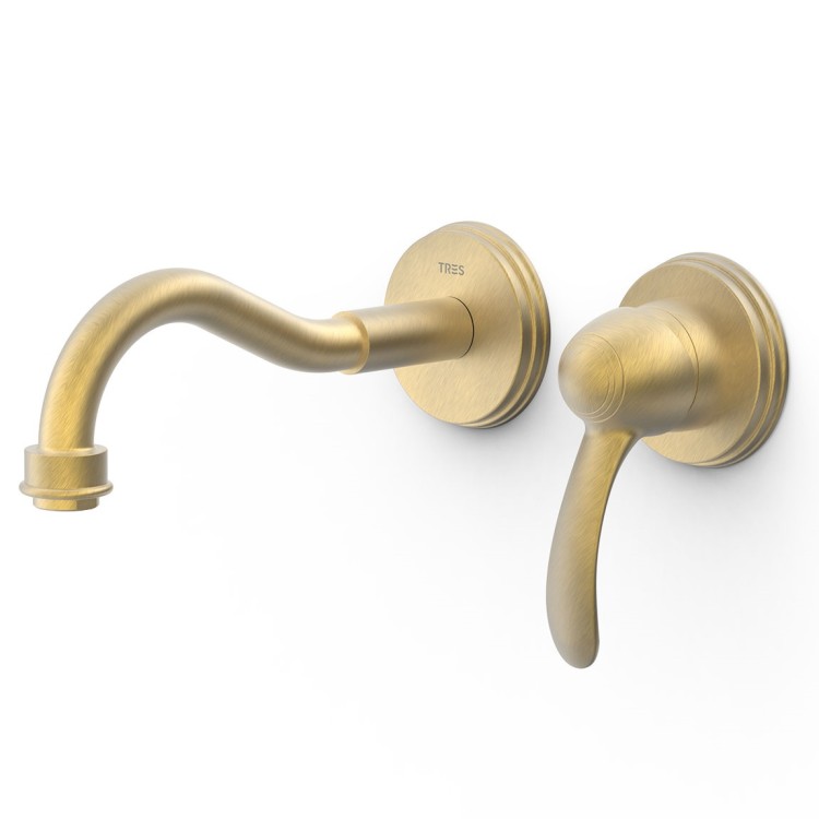 Izlietnes maisītājs no sienas CLASIC TRES, matēts vecināts misiņš 24220001LM