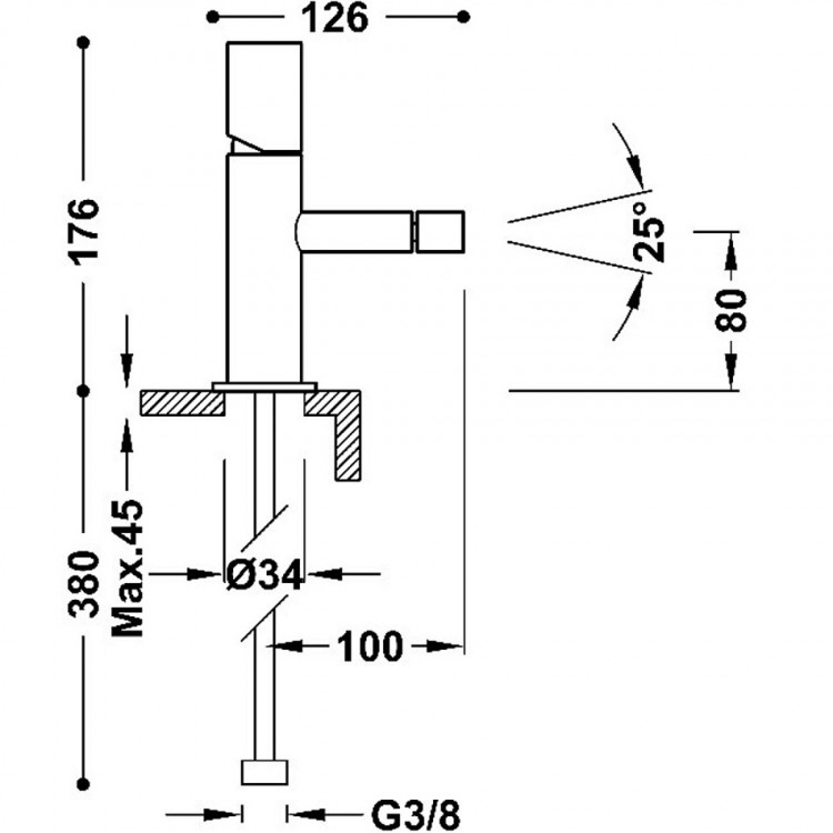 Bidē maisītājs STUDY/MAX-TRES, hroms 06112001D