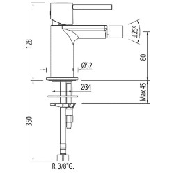 Bidē maisītājs MAX-TRES, hroms 06222001