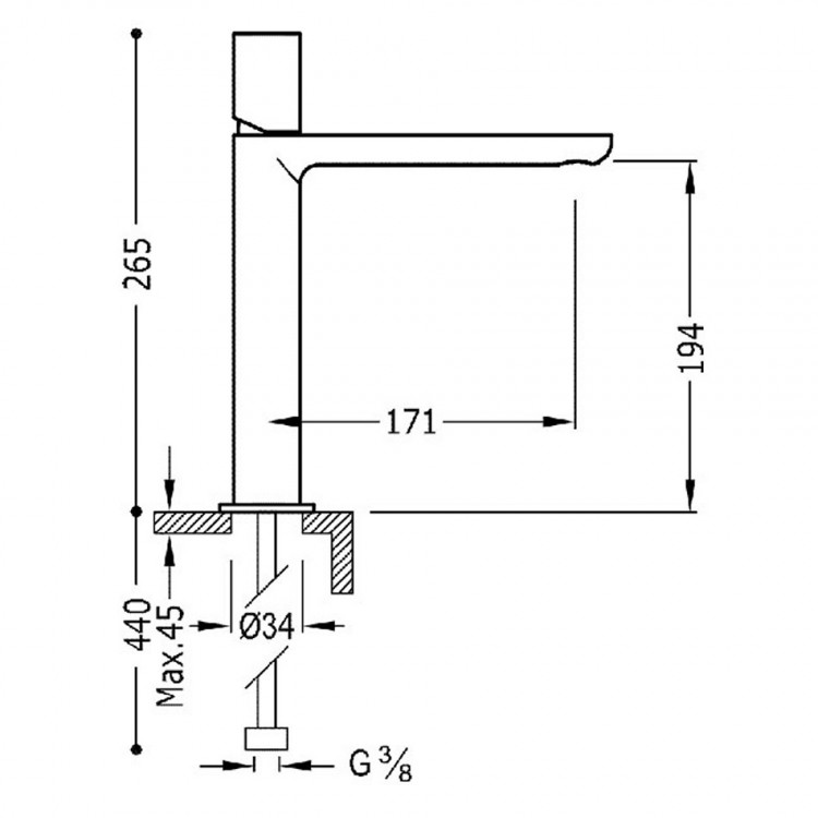 Izlietnes maisītājs MAX-TRES, hroms 06110302