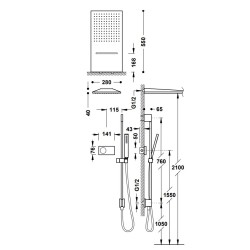 Termostata dušas sistēma TRES Shower Technology, 09286307