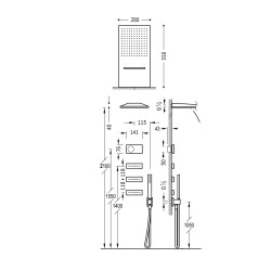 Elektroniskā termostata dušas sistēma TRES Shower Technology Elektroniska, 09286408