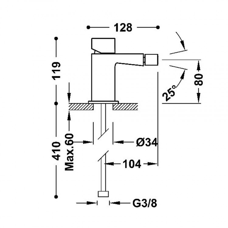 Bidē maisītājs SLIM-TRE, hroms 20212002