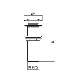 Sifona izplūde TRES Click-Clack 68x68mm, hroms, 13454030