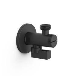 Stūra ventīlis ar filtru TRES 1/2 x 3/8, melns 9134525NM