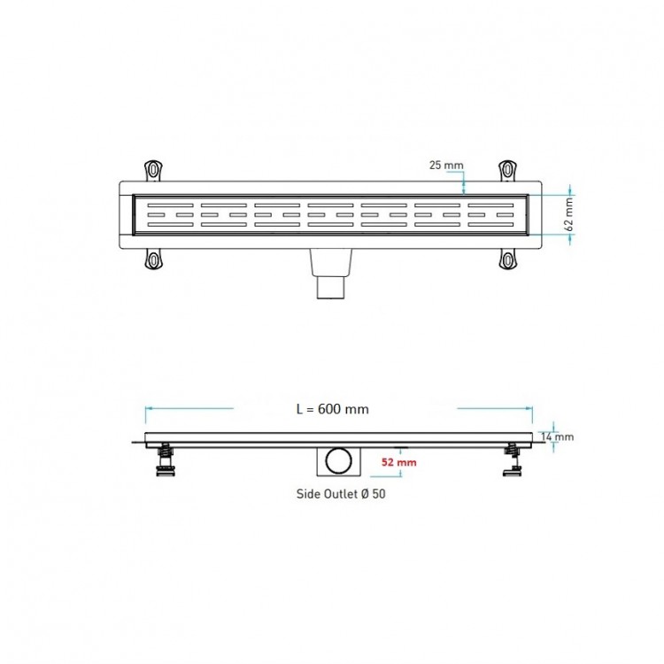 Dušas kanāls Valtemo Starline Black Trendy 600mm, VLD-566320 Dušas kanāls Valtemo Starline Black Trendy 600mm, VLD-566320