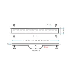 Dušas kanāls Valtemo Harkline Base 500mm, VLD590315-MT
