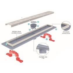 Dušas kanāls Valtemo Westline Trendy 700mm, VLD-576325