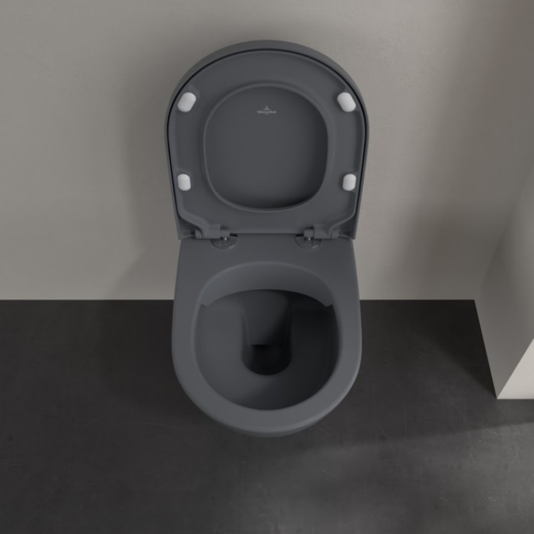 Tualetes pods piekaramais Villeroy&Boch Subway 2.0 ar Soft Close vāku, grafīts