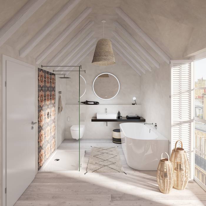 Brīvi stāvoša vanna Villeroy & Boch Oberon 2.0 Duo WALL 1800x800mm, ar sifonu