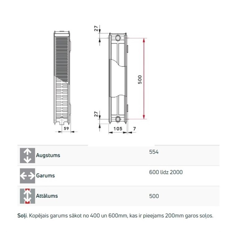 Tērauda paneļu apkures radiators Vogel&Noot Compact 22 550x2600