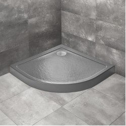 Dušas paliktnis pusapaļš Radaway Doros A Compact 90x90, antracīts akmens