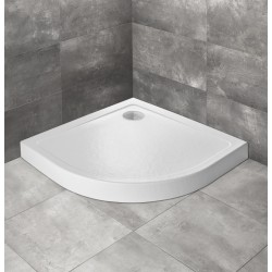 Dušas paliktnis pusapaļš Radaway Doros A Compact 90x90, balts akmens