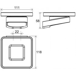 Ziepju trauks Ravak 10°, hroms TD 200.00