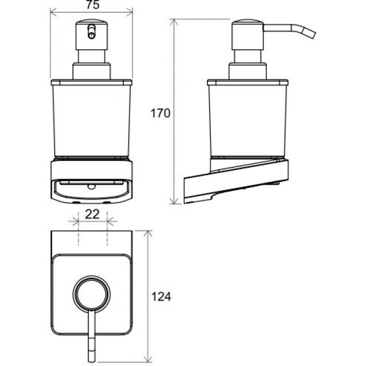 Ziepju dozators Ravak 10°, hroms TD 231.00
