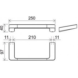 Dvieļu turētājs Ravak 10° 25 cm, hroms TD 300.00