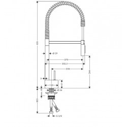 Virtuves izlietnes maisītājs Hansgrohe Axor Semi-Pro, hroms 10820000