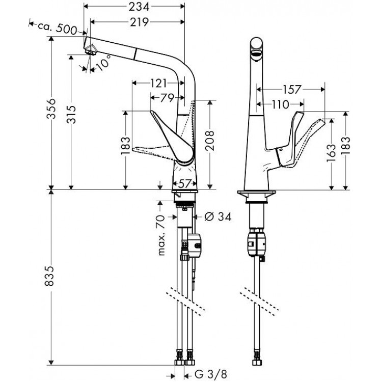 Virtuves izlietnes maisītājs Hansgrohe Metris 14821000