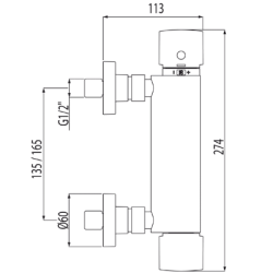 Termostata dušas maisītājs FLAT-TRES, hroms 20419601