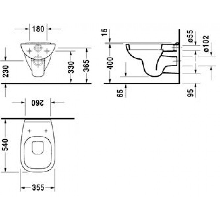Tualetes pods piekaramais Duravit D-CODE ar vāku, 45351900A1 Tualetes pods piekaramais Duravit D-CODE ar vāku, 45351900A1
